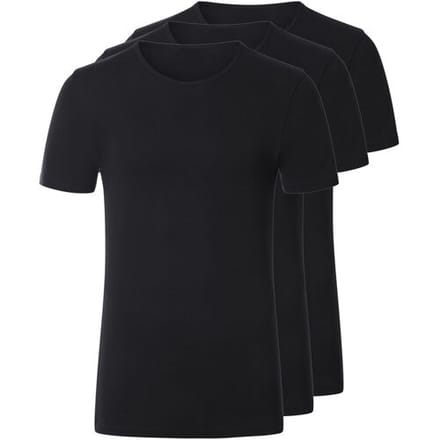 ESMARA MEN Set van 3 heren T-shirts (Ronde hals, Zwart, S)