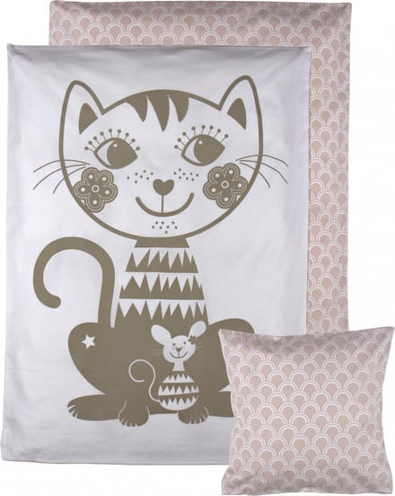 Roommate Dekbedovertrek Cat Grijs/roze 70 X 100 Cm