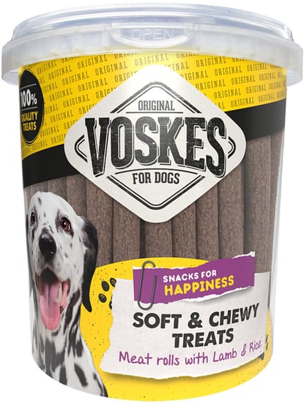 Voskes Hondensnacks Emmer Vleesrol Lam - Rijst - 600 gr
