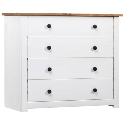 vidaXL - Bijzetkast - Panama - Range - 80x40x73 - cm - grenenhout - wit