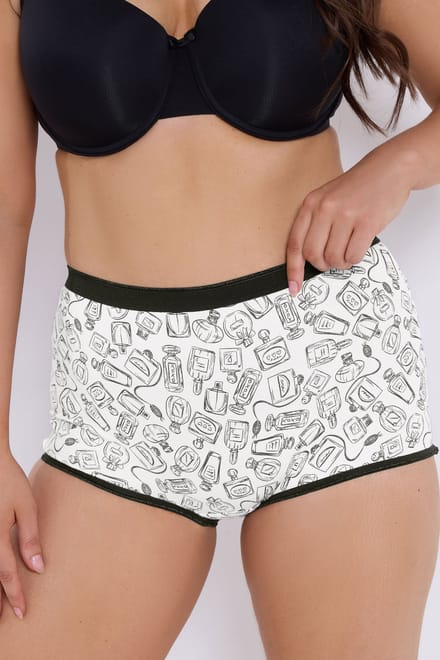 Yours 5Pack Zwarte Shorts Met Parfumflesprint Size 58-60