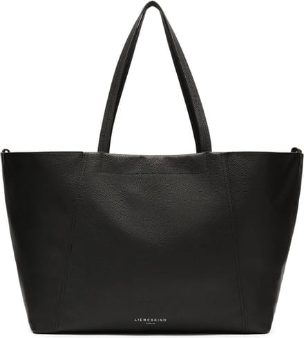 LIEBESKIND BERLIN Leren Schoudertas Chudy Small Pebble Shopper Black Zwart