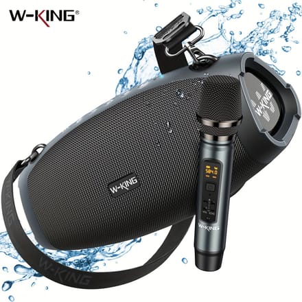 W-KING X10MIC Draagbare Bluetooth-luidsprekers (120W PEAK) 70W met draadloze microfoon, waterdichte draadloze Bluetooth voor buitengebruik