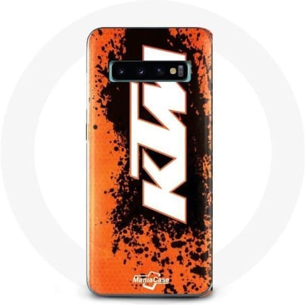 Coque pour Samsung Galaxy s10 plus KTM Logo blanc fond orange