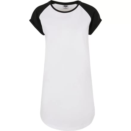 Urban Classics - Contrast Raglan Korte jurk - S - Wit/Zwart