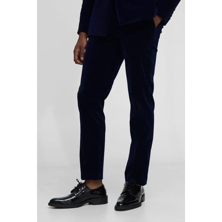 Slim fit geribbelde veloursbroek | Navy | Size 28