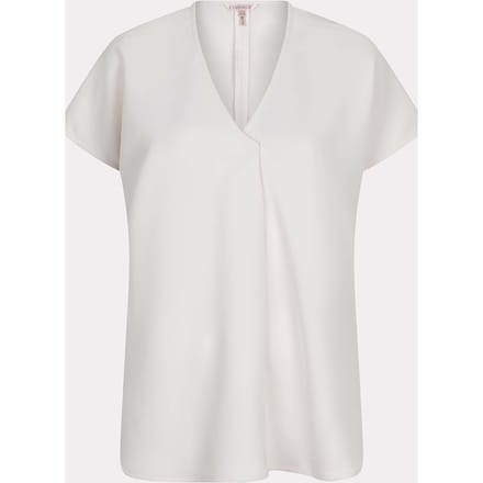 EsQualo Blouse V-neck Pleat Light Stone Größe: 36 | Blusen Outlet | Damen