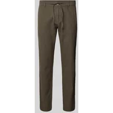Tapered fit linnen broek met elastische band
