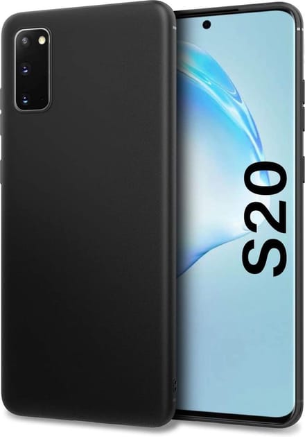 Soft Backcover Hoesje Geschikt voor: Samsung Galaxy S20 - Silicone - Zwart
