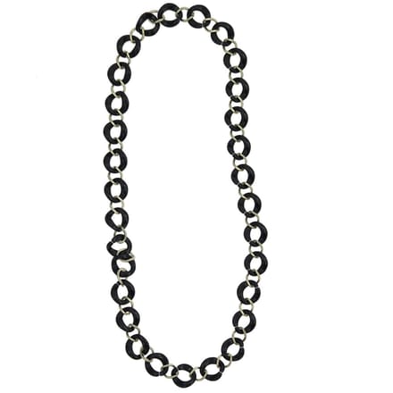 Behave Schakel ketting- zwart en goud kleur- gourmette