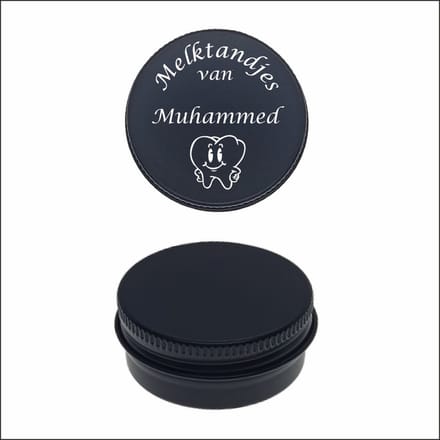 Melktanden Blikje Met Naam Gravering - Muhammed
