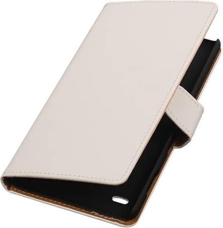 Bookstyle Wallet Case Hoesjes Geschikt voor Sony Xperia C4 Wit