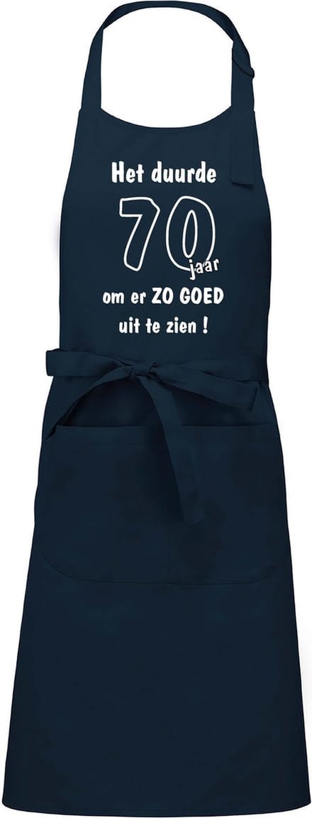 Mijncadeautje - Keukenschort - BBQ schort - Het duurde 70 jaar - navy blue
