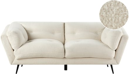 LENVIK - Driezitsbank - Wit - Bouclé