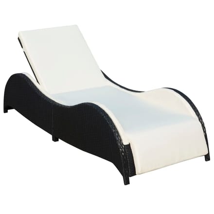 vidaXL - Ligbed - met - kussen - poly - rattan - zwart