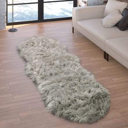 Hoogpolig tapijt Playara grijs  80x75 cm hartvorm