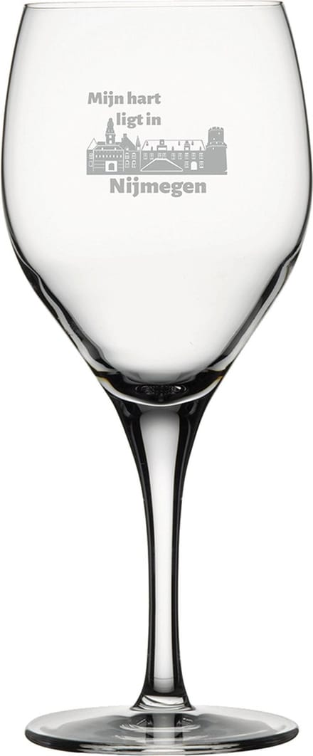 Gegraveerde Rode wijnglas 42,5cl Nijmegen