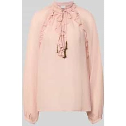 relaxed fit blouse met rijgveter en volants