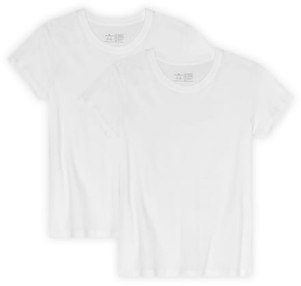DANISH ENDURANCE T-Shirt voor Dames - Crew Neck - Wit - 2-pack - Maat S