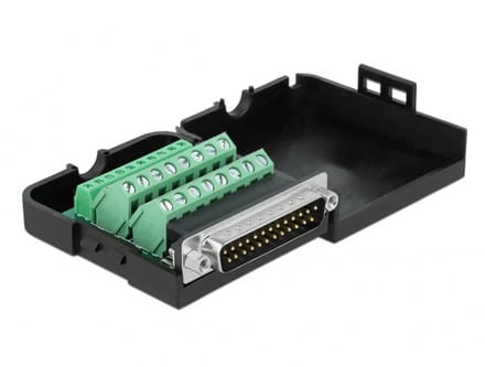 Delock D-Sub25 male to Terminal Block Adapter with Enclosure