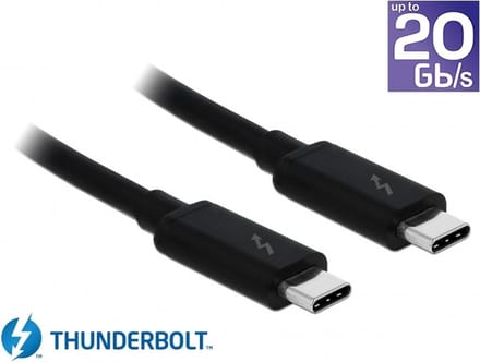 Thunderbolt 3 kabel met Cypress E-Marker chipset - 20 Gbps / zwart - 1 meter