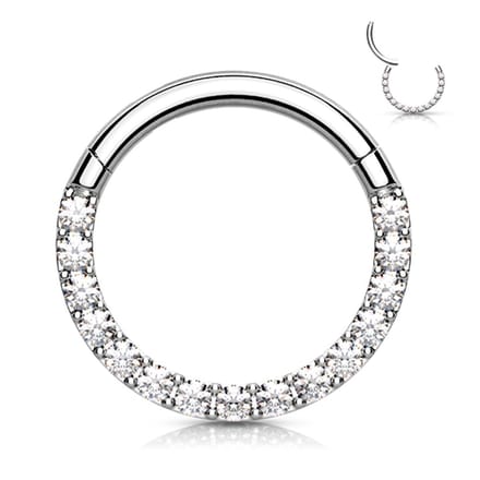 Piercing high quality CNC front 1.2x8 - zilver - LMPiercings