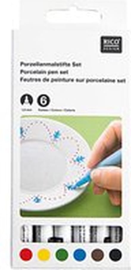RICO DESIGN PORSELEIN STIFT SET BASIC 6 STUKS