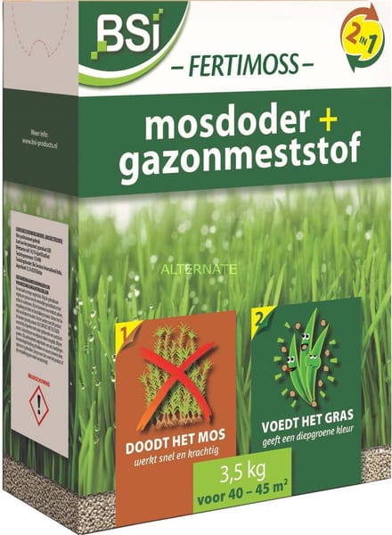 BSI - Fertimoss 2 in 1: Mosdoder + Gazonmeststof - Voor een egaal en diepgroen gazon - 3,5 kg voor 45 m²