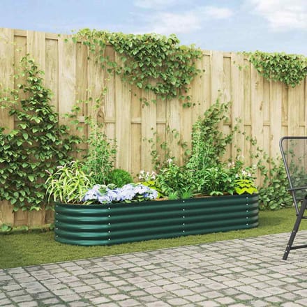 vidaXL - Verhoogd - bed - Groen - 240 - x - 80 - x - 44 - cm - Staal