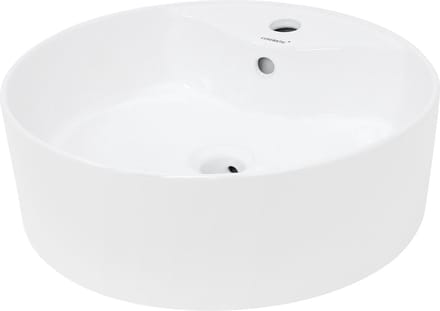 Ronde wastafel met overloop Ø 46x15,5 cm wit keramiek LuxeBath