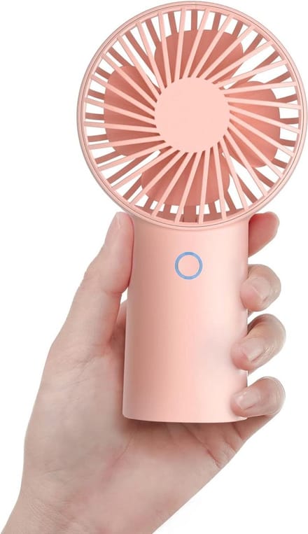 20 uur lange werktijd USB-oplaadbare draagbare ventilator- 4000 mAh, 3 snelheden - roze