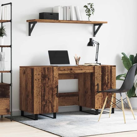 vidaXL - Bureau - Oud - hout - Bewerkt - hout - 140 - x - 50 - x - 75 - cm