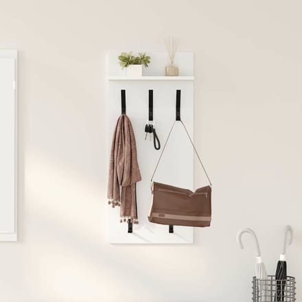 vidaXL - Wandgemonteerde - kapstok - Muurmontage - Wit - 40 - x - 10 - x - 90 - cm