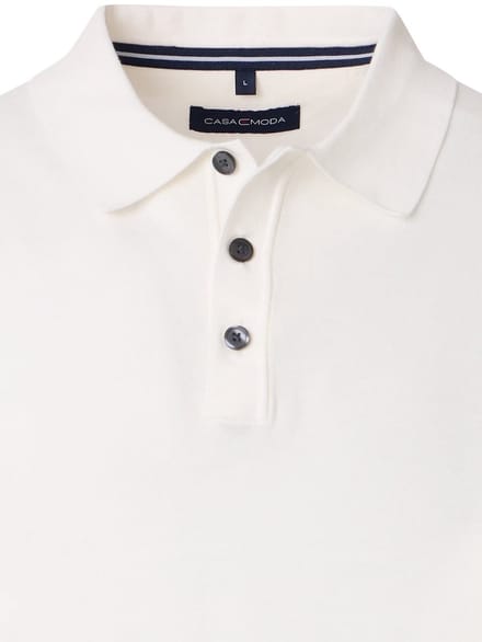 Gebreid Katoen Poloshirt 3 Knoops Wit Casa Moda - L