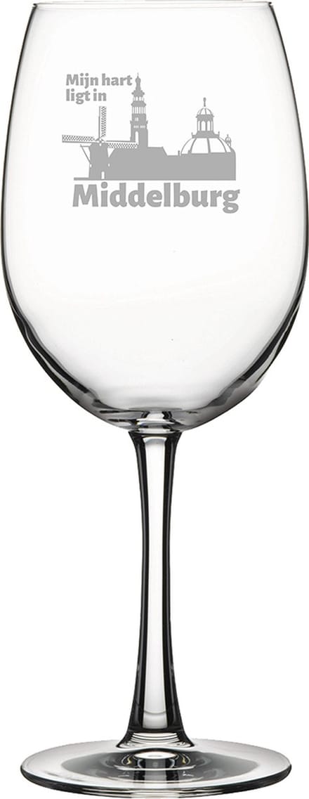 Gegraveerde Rode wijnglas 46cl Middelburg