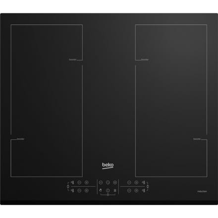 inductiekookplaat 60cm 4 pits 7200w zwart - beko - hii64206f2mt
