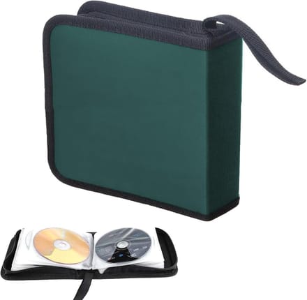 Opbergzak voor 40 CD's en DVD's, Ideaal voor Auto en Thuis, Groene CD-opslagoplossing