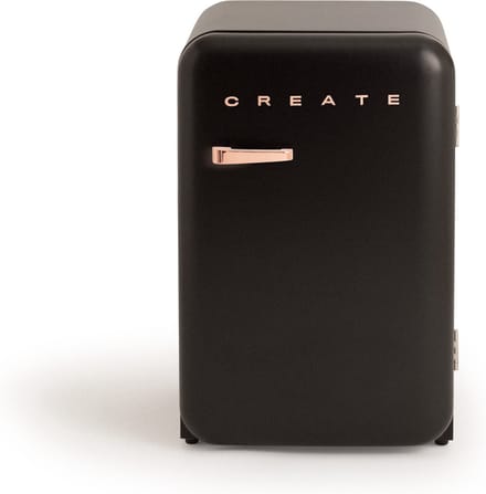 CREATE - Koelkast in retrostijl - Zwart - Handvat Roségoud - FRIDGE RETRO 107L