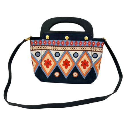 Tory Burch 2017 Appliqué Bermuda Tas in Marineblauw Suède