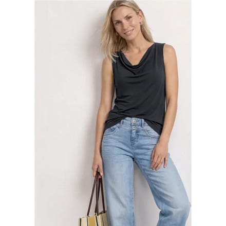 Silk-Look top met watervalhalslijn
