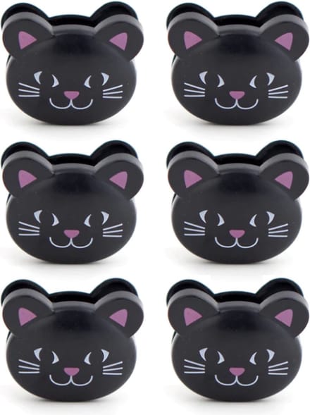 Kat Bag Clips (set Van 6) - Zwart van Kikkerland