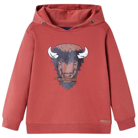 vidaXL - Kindertrui - met - capuchon - 128 - roodbruin
