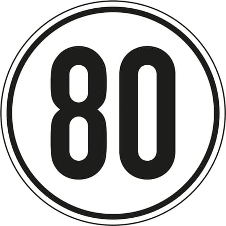 Tempo 80 km sticker 100 mm