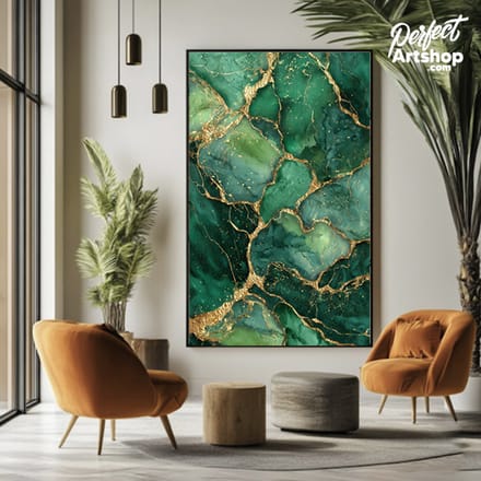 EMERALD FOREST LUX - Wanddecoratie 60x80 cm - Aluminium - Luxe Kunst aan de Muur