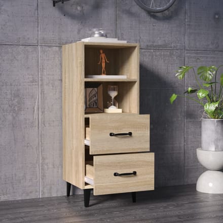 vidaXL - Dressoir - 34,5x34x90 - cm - bewerkt - hout - sonoma - eikenkleurig