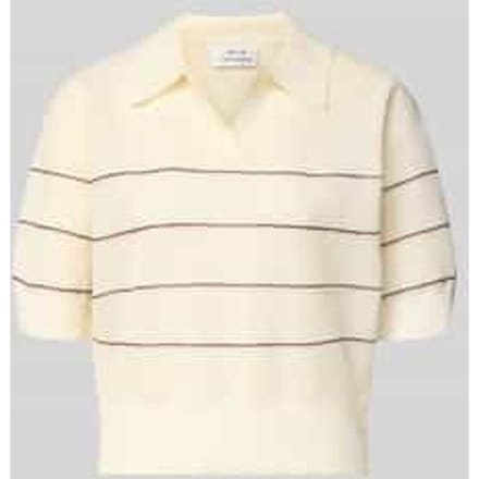 Gebreid shirt van viscosemix met polokraag model 'Pringi'