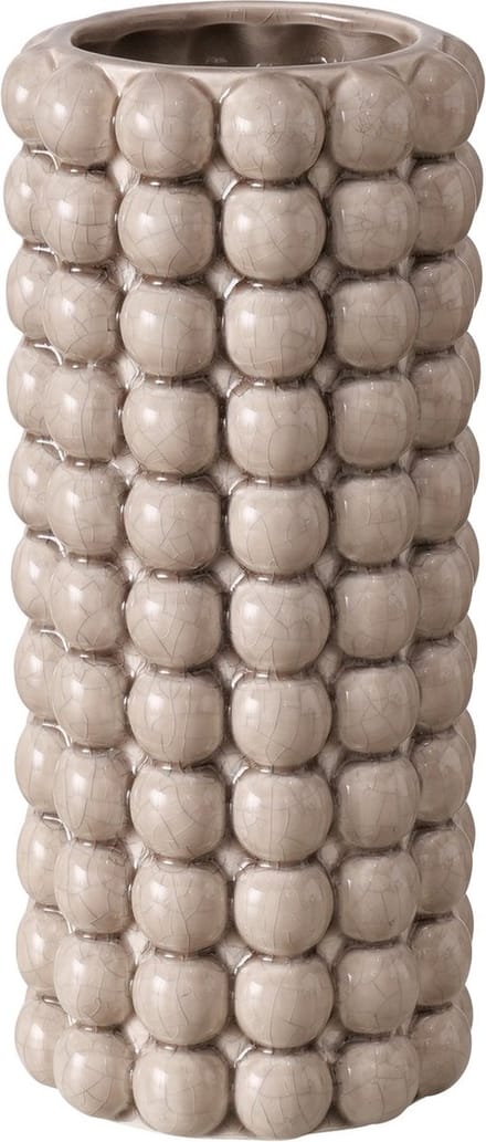 Vaas met bobbelstructuur Beige H25cm