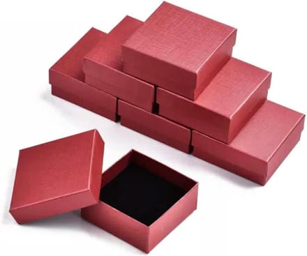 Sieradendoosjes Set - Cadeauverpakking - Sieraden Presenteren - Brandwerende Stenen - 7.3 x 7.3 cm - Baksteen Rood