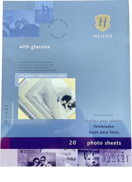 Henzo - Fotobladen met Pergamijn - Zwart - 20 Bladen - 23x30cm