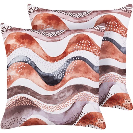 SEBORGA - Tuinkussen set van 2 - Bruin - 45 x 45 cm - Polyester
